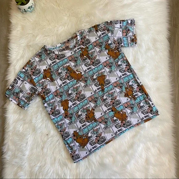 Scooby doo short sleeve tee T-shirt logo scooby dog classic tee size medium blue - Picture 1 of 4